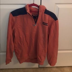 Vineyard vines 1/4 zip! Salmon and navy blue